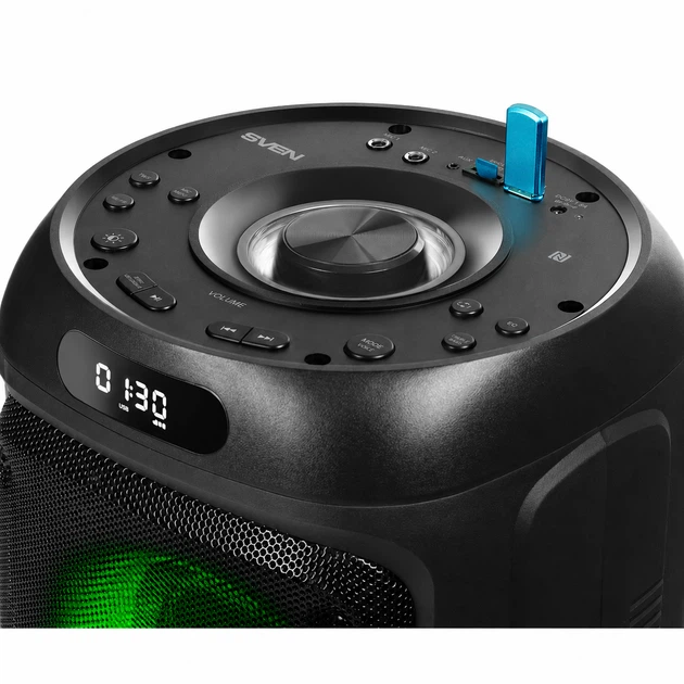 Портативная акустическая система SVEN PS-770, 100 Вт, Bluetooth, RGB-подсветка, караоке, Black - изображение 10