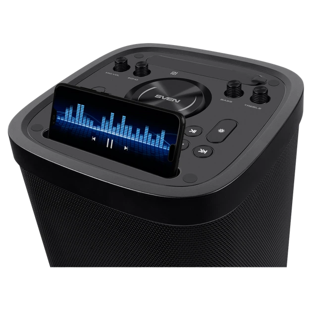 Портативная акустическая система SVEN PS-930, 150 Вт, Bluetooth, RGB-подсветка, караоке, Black - изображение 10