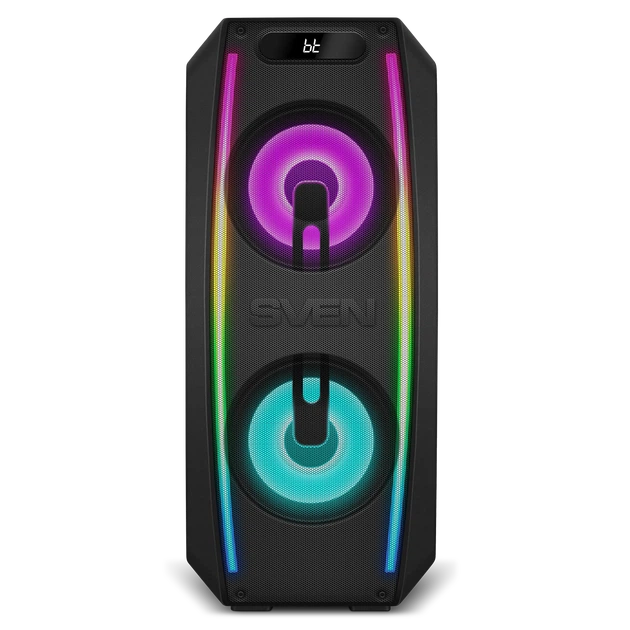 Портативная акустическая система SVEN PS-740, 100 Вт, Bluetooth, RGB-подсветка, караоке, Black - Фото 5 Портативная акустическая система SVEN PS-740, 100 Вт, Bluetooth, RGB-подсветка, караоке, Black - изображение 5