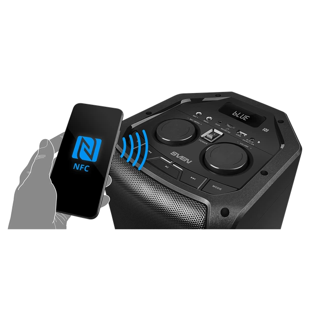 Портативная акустическая система SVEN PS-710, 100 Вт, Bluetooth, RGB-подсветка, караоке, Black - изображение 9