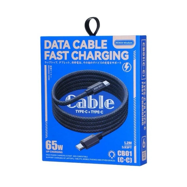 Кабель REMAX Phantom aluminum alloy light fast charging braided data cable 1.2M CB01(C-C) (6954851235071) - Фото 2 Кабель REMAX Phantom aluminum alloy light fast charging braided data cable 1.2M CB01(C-C) (6954851235071) - изображение 2