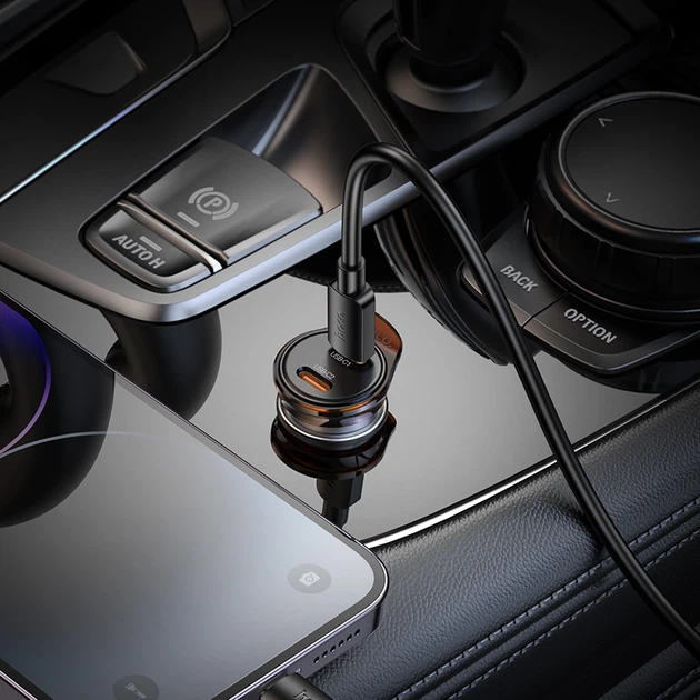 Автомобільний зарядний пристрій HOCO NZ16 Rigorous 30 Вт PD+QC USB Type-C з кабелем Type-C – Lightning 1 м сірий - зображення 8