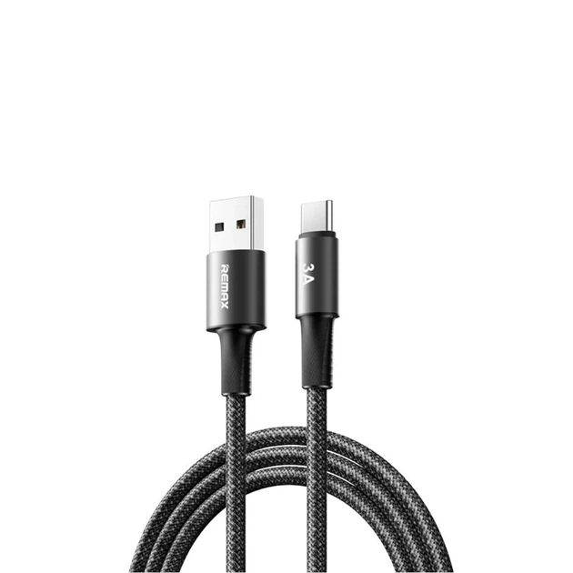 Кабель Remax CB25 WindSpeed USB – Type-C 15 Вт 1.2 м у нейлоновому обплетенні чорний - Фото 1 Кабель Remax CB25 WindSpeed USB – Type-C 15 Вт 1.2 м у нейлоновому обплетенні чорний - зображення 1