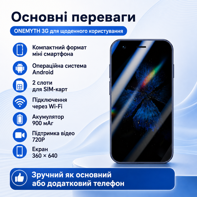 Мини телефон 3G с поддержкой Google Play и батареей 900mAh - изображение 4