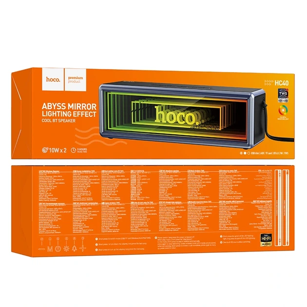 Портативна колонка HOCO HC40 Luz sports, 10W*2, Black - изображение 2