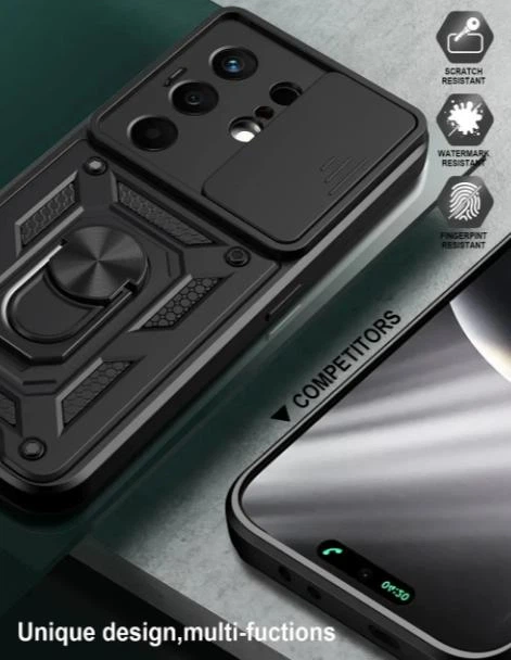 Чехол Camshield c кольцом-подставкой на Tecno Camon 50 (CN5) / red - Фото 6 Чехол Camshield c кольцом-подставкой на Tecno Camon 50 (CN5) / red - изображение 6