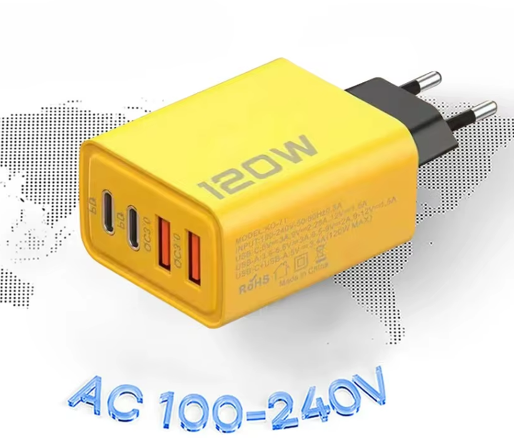 Швидка зарядка USB зарядний пристрій для телефону 120 (20-30 реально) Вт 4 портів PD Type C - Фото 3 Швидка зарядка USB зарядний пристрій для телефону 120 (20-30 реально) Вт 4 портів PD Type C - изображение 3