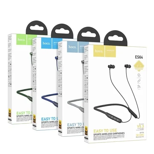 Навушники бездротові HOCO ES64 Easy Sound Sports BT Earphones Bluetooth 5.3, спортивні Bluetooth навушники, 30 годин роботи, чорні - Фото 2 Навушники бездротові HOCO ES64 Easy Sound Sports BT Earphones Bluetooth 5.3, спортивні Bluetooth навушники, 30 годин роботи, чорні - зображення 2