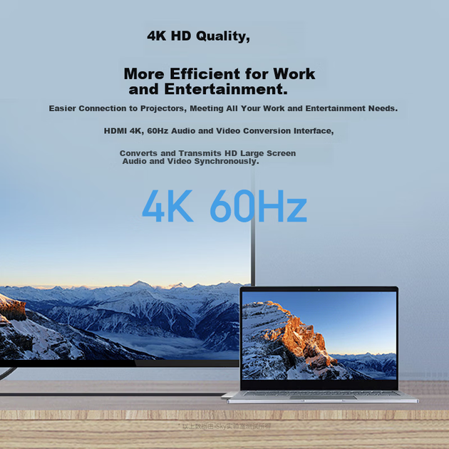 Док-станція iSky Type-C, HDMI 4K60Hz, передача відео, USB 3.2, високошвидкісний 10 Гбіт/с-хаб для ноутбуків Apple, Huawei, Microsoft, сріблястий колір - Фото 3 Док-станція iSky Type-C, HDMI 4K60Hz, передача відео, USB 3.2, високошвидкісний 10 Гбіт/с-хаб для ноутбуків Apple, Huawei, Microsoft, сріблястий колір - зображення 3
