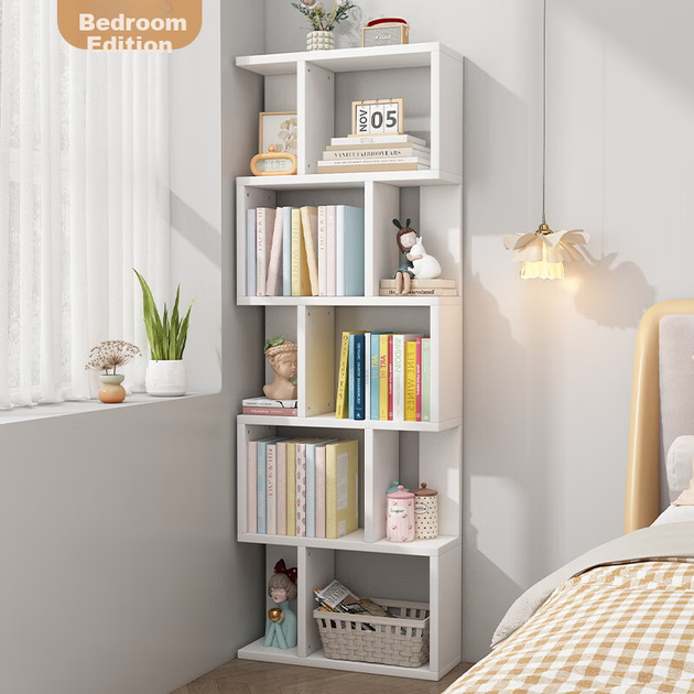 Підлогова книжкова полиця Yamile Simple, настінна полиця для вітальні, передпокою, кабінету, балкона, гуртожитку, спальні, приліжкова полиця-органайзер - зображення 7