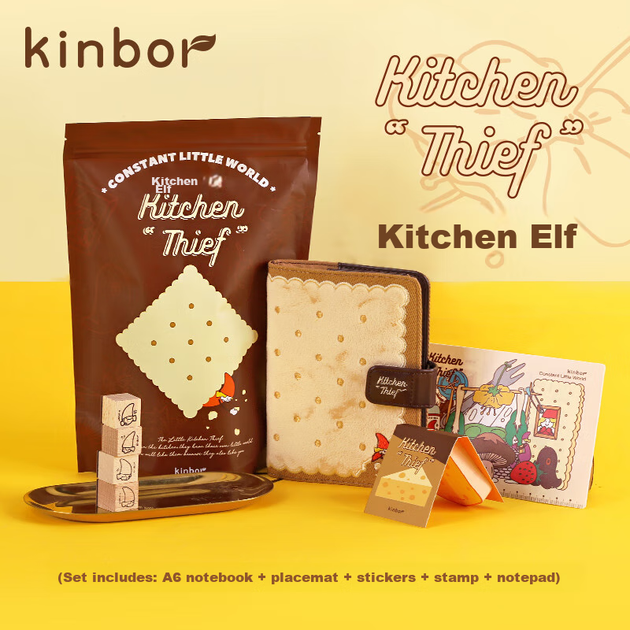 Набор блокнотов-планеров Kinbor Kitchen Fairy формата A6, 128 листов, в подарочной коробке, подарок для девочки на день рождения (блокнот формата A6 со стикерами и штампом, блокнот для заметок) DT56085 - изображение 4