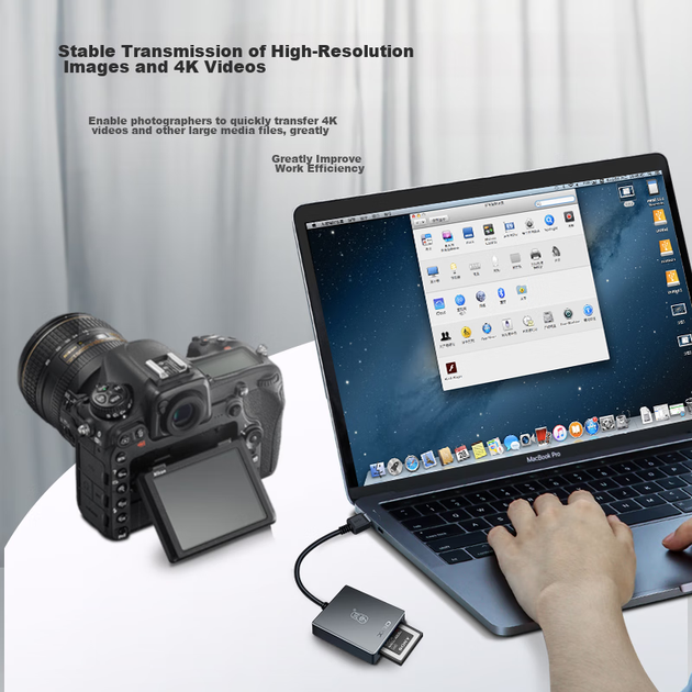 Високошвидкісний кард-рідер Chuanyu Type-C/USB 3.1 (Gen 1), підтримує карти пам'яті XQD з протоколом USB, сумісний з дзеркальними фотокамерами D4/D5 - Фото 6 Високошвидкісний кард-рідер Chuanyu Type-C/USB 3.1 (Gen 1), підтримує карти пам'яті XQD з протоколом USB, сумісний з дзеркальними фотокамерами D4/D5 - изображение 6