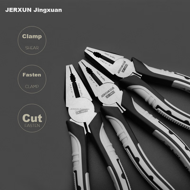 Промышленные плоскогубцы для проволоки JERXUN длиной 7 дюймов, многофункциональные высокопрочные плоскогубцы для электриков, облегчающие работу, кусачки с плоскими губками. - изображение 5