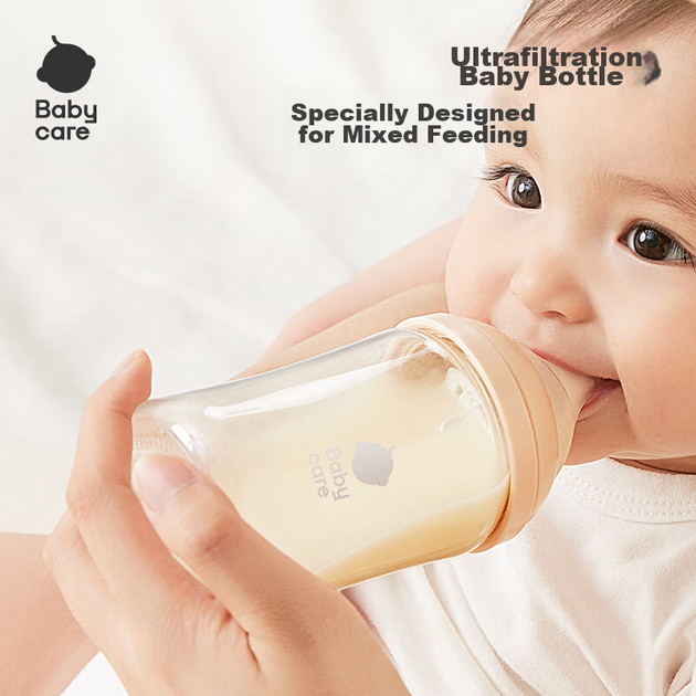 Дитяча пляшечка Babycare Ultrafiltration PPSU Anti-Choke Anti-Spill Anti-Colic для новонароджених з нахиленою головкою, імітація грудей, 160 мл, соска S, 1-3 місяці - зображення 8
