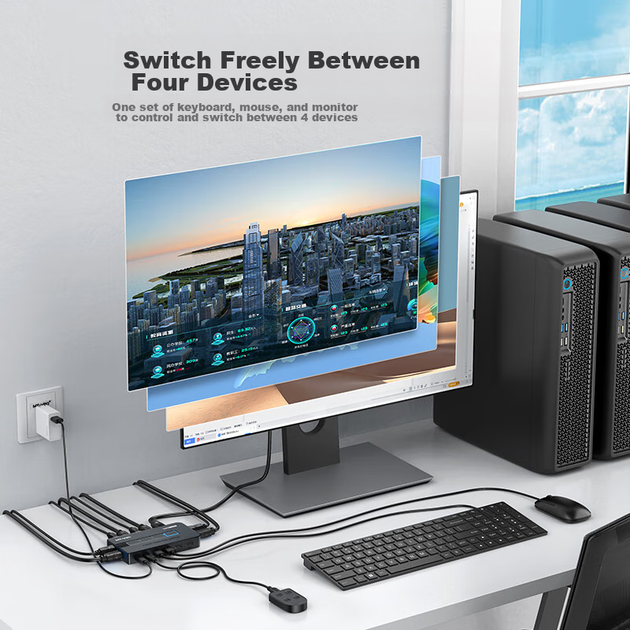 KVM-переключатель MT-Viki MT-KH4L 4-портовый HDMI 4K @ 60 Гц - изображение 5