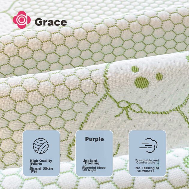 Килимок для охолодження Grace Class A Bean Ice Silk Summer Soft Single Mat Green 180*200 см - изображение 6