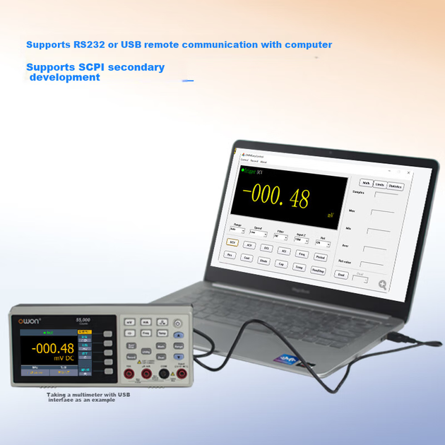 Настольный мультиметр Owon XDM1041, 4,5-разрядный, 55000 отсчетов, для промышленного обслуживания, с USB-интерфейсом. - изображение 6