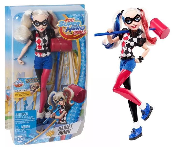 Bonecas dc super hero girls harley quinn arlequina 30 cm mattel