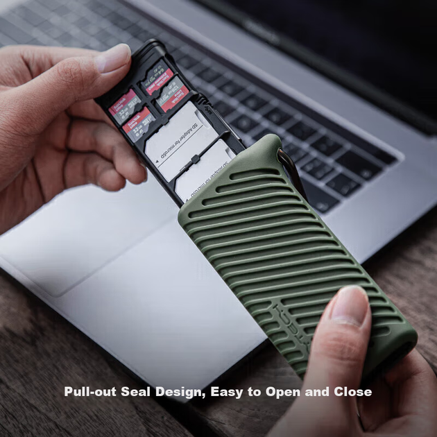 PGYTECH Card Reader 4.0 Високошвидкісний багатофункціональний універсальний SD-карта TF-карта пам'яті Коробка для зберігання карт пам'яті з кульбабами Тримач для флеш-передачі даних з телефонів, комп'ютерів та камер Moss Gree - Фото 6 PGYTECH Card Reader 4.0 Високошвидкісний багатофункціональний універсальний SD-карта TF-карта пам'яті Коробка для зберігання карт пам'яті з кульбабами Тримач для флеш-передачі даних з телефонів, комп'ютерів та камер Moss Gree - зображення 6