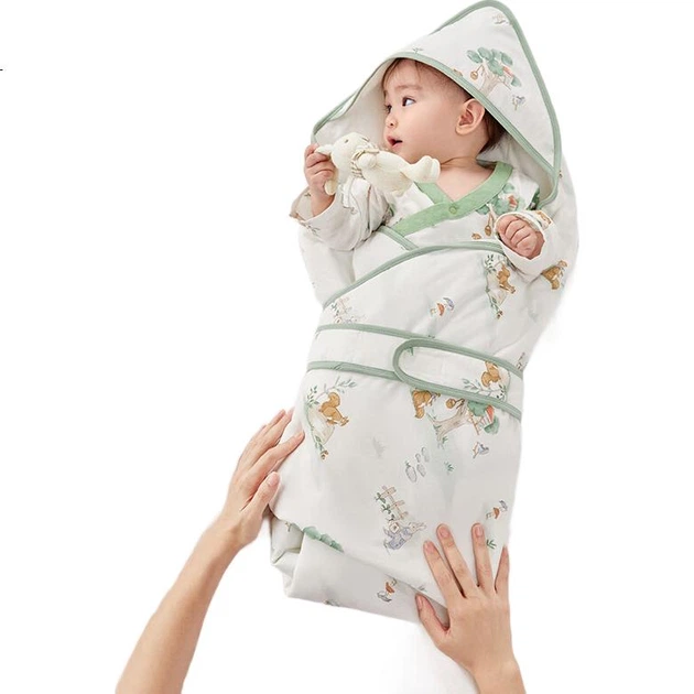 Пелюшка для новонароджених PurCotton Baby Swaddle, чиста бавовняна пелюшка для новонароджених, тонка ковдра для всіх сезонів, Leyou Mengjing, 90 см × 90 см - Фото 2 Пелюшка для новонароджених PurCotton Baby Swaddle, чиста бавовняна пелюшка для новонароджених, тонка ковдра для всіх сезонів, Leyou Mengjing, 90 см × 90 см - изображение 2