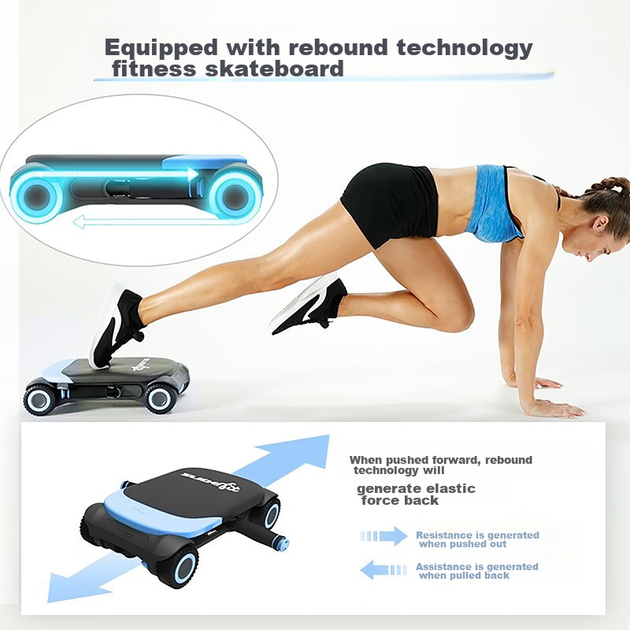 WONDERCORE Ab Wheel, автоматичне відскокування багатофункціонального колеса для пресу, фітнес-обладнання, домашній тренажерний зал, роликові ковзани, синій - изображение 7