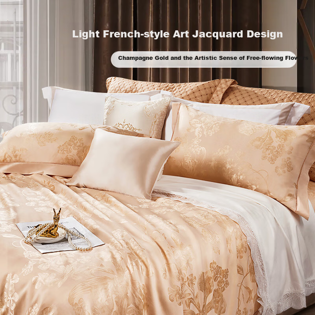 Комплект постельного белья FUANNA Home Textiles с европейским жаккардовым узором, для односпальной/двуспальной кровати 1,5 м (203*229 см). - изображение 5