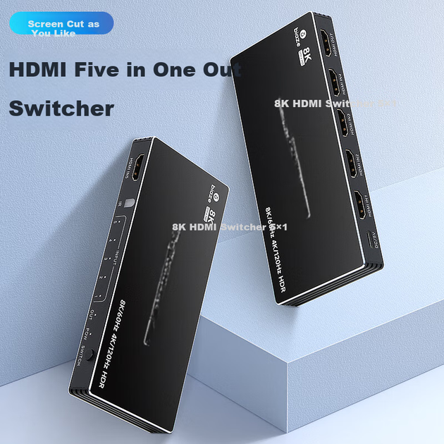 HDMI 2.1 комутатор BIAZE з пультом дистанційного керування, 5-дюймовий розгалужувач екрана 8K/60Hz, пристрій для спільного використання з ноутбука на телевізор-проектор 4K/120Hz - Фото 5 HDMI 2.1 комутатор BIAZE з пультом дистанційного керування, 5-дюймовий розгалужувач екрана 8K/60Hz, пристрій для спільного використання з ноутбука на телевізор-проектор 4K/120Hz - изображение 5