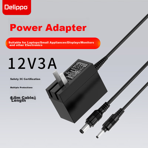 Адаптер живлення Delippo, 12V3A, малий порт 3,5 мм, підходить для Shenzhou Youya XS-5Y10S2 Pinch Pure P30, кабель для заряджання планшета/ноутбука Dairui R9pro - зображення 4