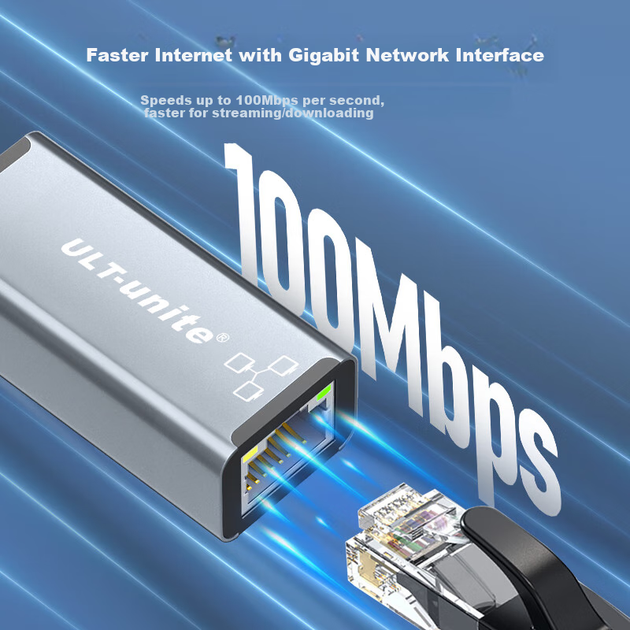 ULT-Unite адаптер Apple для Ethernet 100 Мбіт/с, перетворювач мережевого порту Lightning на RJ45, двопортовий зарядний пристрій для iPhone, планшета iPad Pro, мережевий кабель-адаптер, 0,5 метра - изображение 5