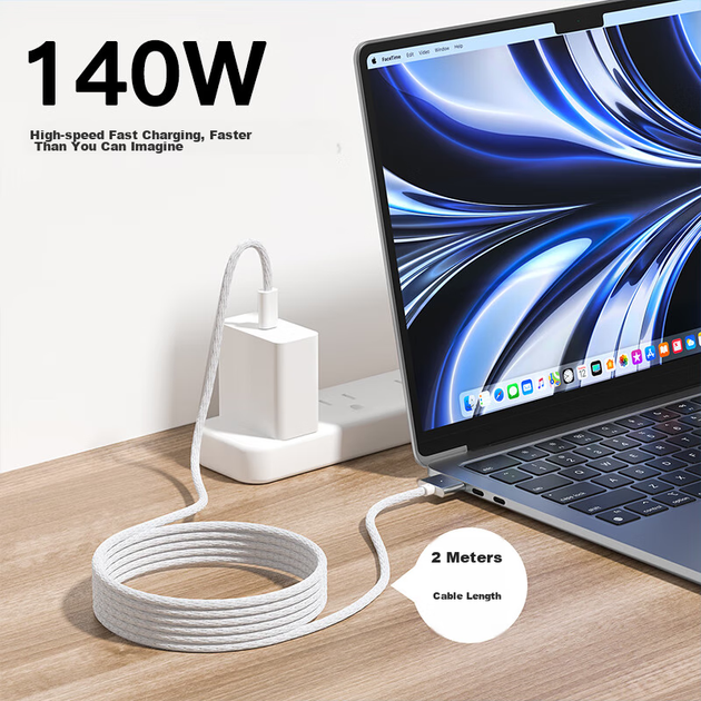 Зарядний кабель BIAZE для MacBook Pro A2442/A2779/A2681, адаптер живлення для ноутбука USB-C — MagSafe 3, магнітний M2. - зображення 9