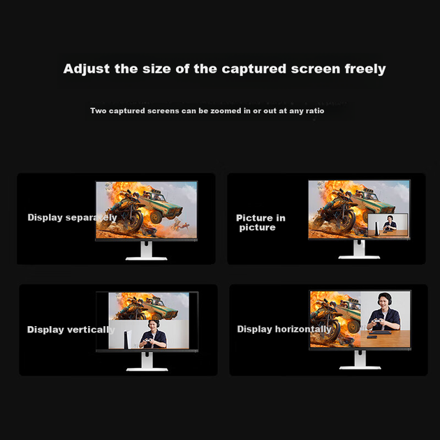 UGREEN HDMI карта відеозахоплення з двома інтерфейсами, 4K HD вхід, багатоканальний, двосторонній, прямий ефір, сумісна з камерами Sony, Switch/PS5, смартфонами, комп'ютерами, записом ігор 35867 - изображение 5