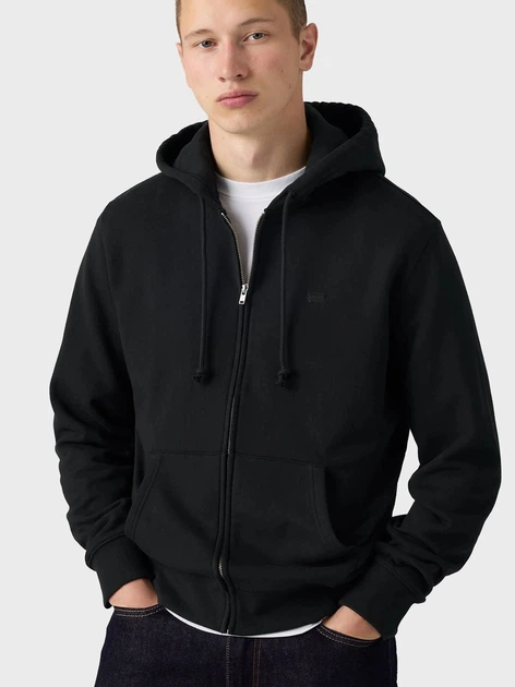 Толстовка на блискавці чоловіча Levi`s The Original Hm Zip Up 34584-0047 S Чорна (5401235286019) - зображення 4