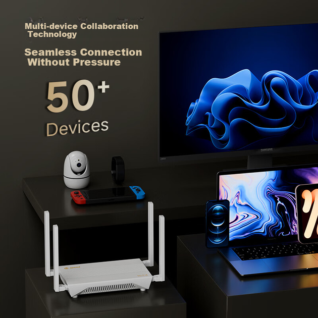 U-SPEED [Полноценное усиление сигнала] Гигабитный беспроводной Wi-Fi 6 роутер для дома на базе чипа Huawei HiSilicon AX3000, двухдиапазонная сеть 5G с возможностью прокладки кабелей через стены, обеспечивающая создание ячеистой сети для всего дома. - изображение 11