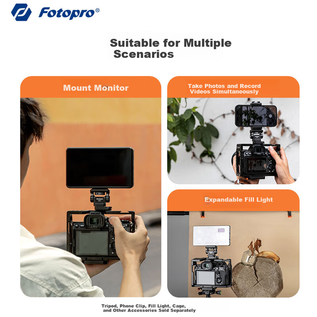 Кронштейн для монитора Fotopro MT-6 металлический с демпфированием универсальный - изображение 6