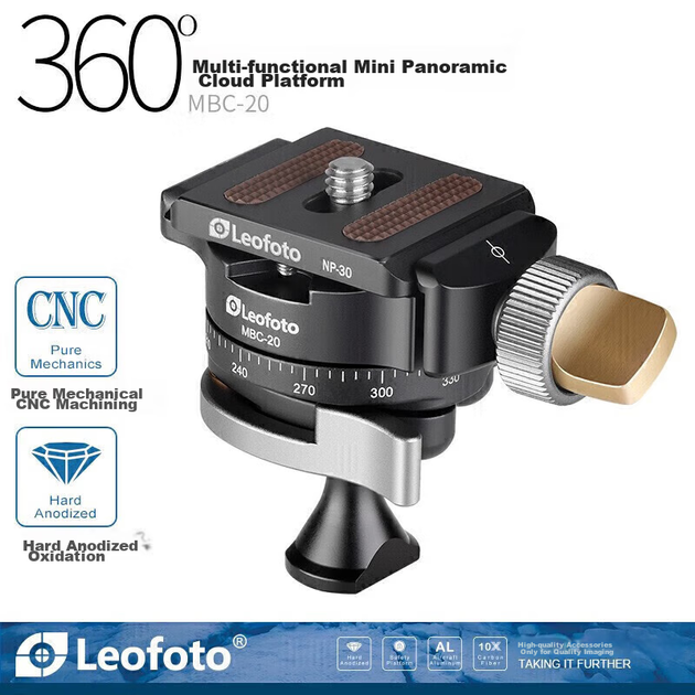 Голова шаровая Leofoto MBC-20 панорамная мини для смартфона и фотокамеры - изображение 2