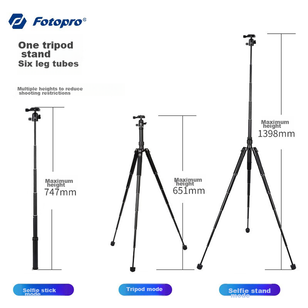 Настольный штатив Fotopro FY810 панорамный с тремя режимами, для камеры и селфи - изображение 4