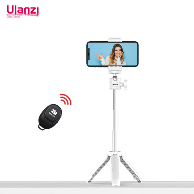 Комплект Ulanzi Bluetooth для прямой трансляции видео с камеры телефона (белый), мини-штатив для рабочего стола, селфи-палка для прямой трансляции, универсальный для беззеркальной камеры G7X3 и смартфона. - изображение 2
