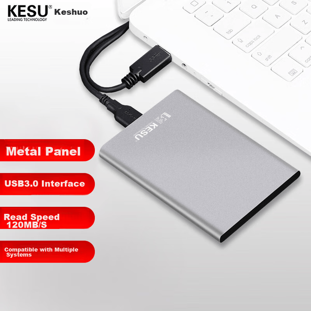 Диск жесткий портативный KESU K201 500ГБ USB 3.0, 2.5", серебристый - изображение 8