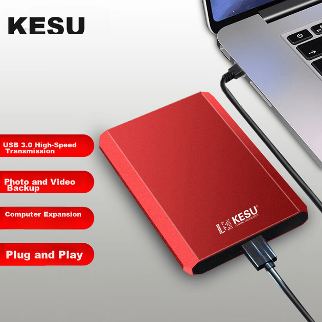 Жорсткий диск портативний KESU K208, 500 ГБ, USB 3.0, червоний - зображення 2