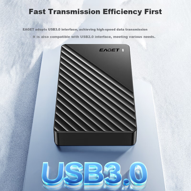 Диск EAGET G28PRO 1 ТБ внешний USB 3.0, 2.5", черный - изображение 4