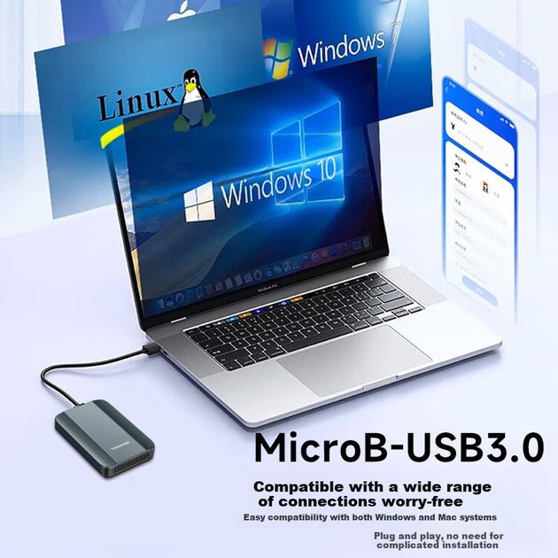 Жесткий диск внешний Newsmy 2 ТБ USB 3.0, 2.5", синий - изображение 3