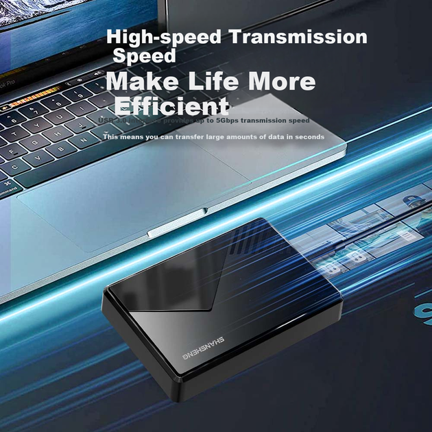 Жесткий диск портативный Shansheng 1ТБ, USB 3.0, резервное копирование, 2.5" - изображение 4