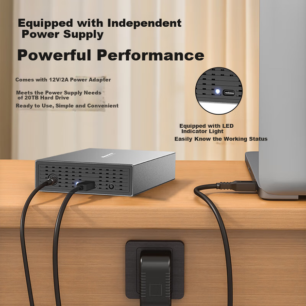 Жесткий диск Newsmy 4 ТБ, 3.5", настольный, Type-C USB 3.1, серебристый - изображение 8