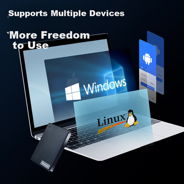 Диск жорсткий Newsmy 1ТБ портативний механічний з 2 дисками USB 3.0 чорний - Фото 6 Диск жорсткий Newsmy 1ТБ портативний механічний з 2 дисками USB 3.0 чорний - зображення 6