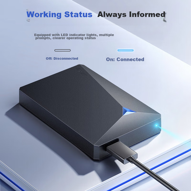 Зовнішній жорсткий диск EAGET G20CPRO, 1 ТБ, USB 3.0, 2.5 дюйма, чорний - зображення 9