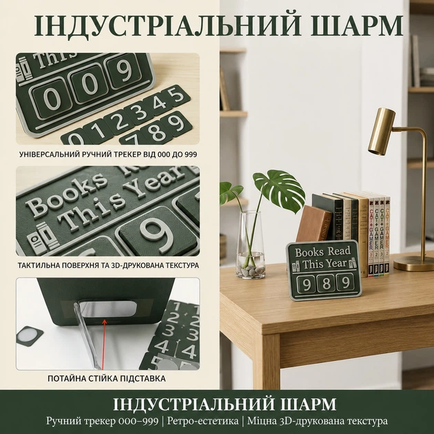 Трекер читання «Books Read This Year» акриловий зелений - зображення 4
