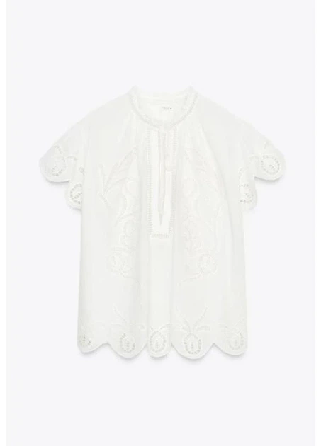 Футболка Zara 18001 Молочний M (5107) - Фото 2 Футболка Zara 18001 Молочний M (5107) - изображение 2