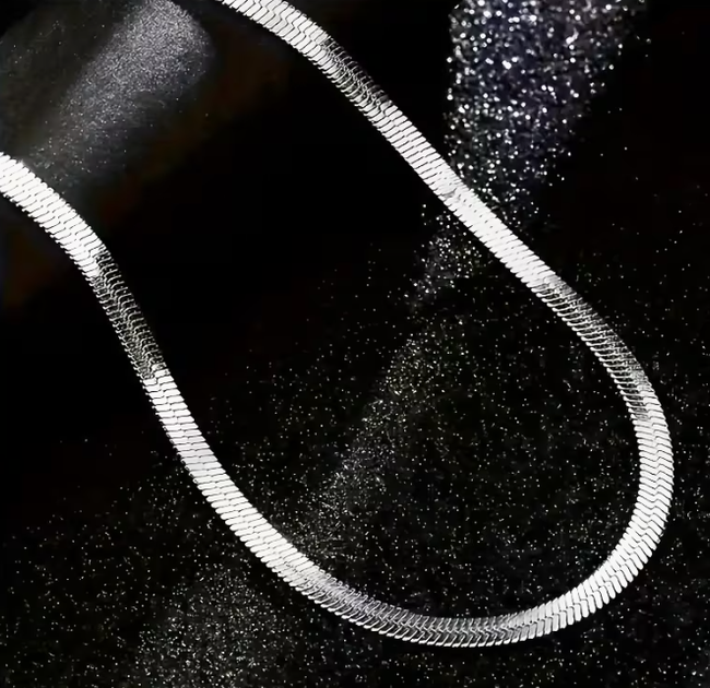 Ланцюжок з гіпоалрегенної нержавіючої сталі Flat Snake Chain, прикраса на шию для чоловіків та жінок - Фото 4 Ланцюжок з гіпоалрегенної нержавіючої сталі Flat Snake Chain, прикраса на шию для чоловіків та жінок - зображення 4