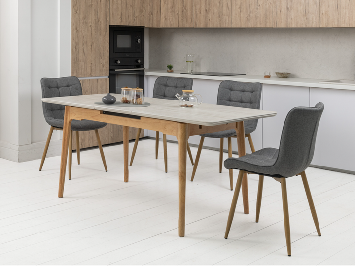 TM-89 стіл 140/180*80 см матова кераміка травертін + дуб TM Vetro Mebel - изображение 2