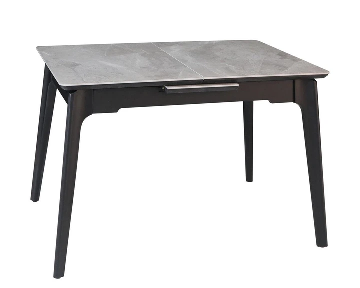Стіл BERLIN CERAMIC 111(140)*75 сірий глянець/чорний каркас - Фото 2 Стіл BERLIN CERAMIC 111(140)*75 сірий глянець/чорний каркас - изображение 2